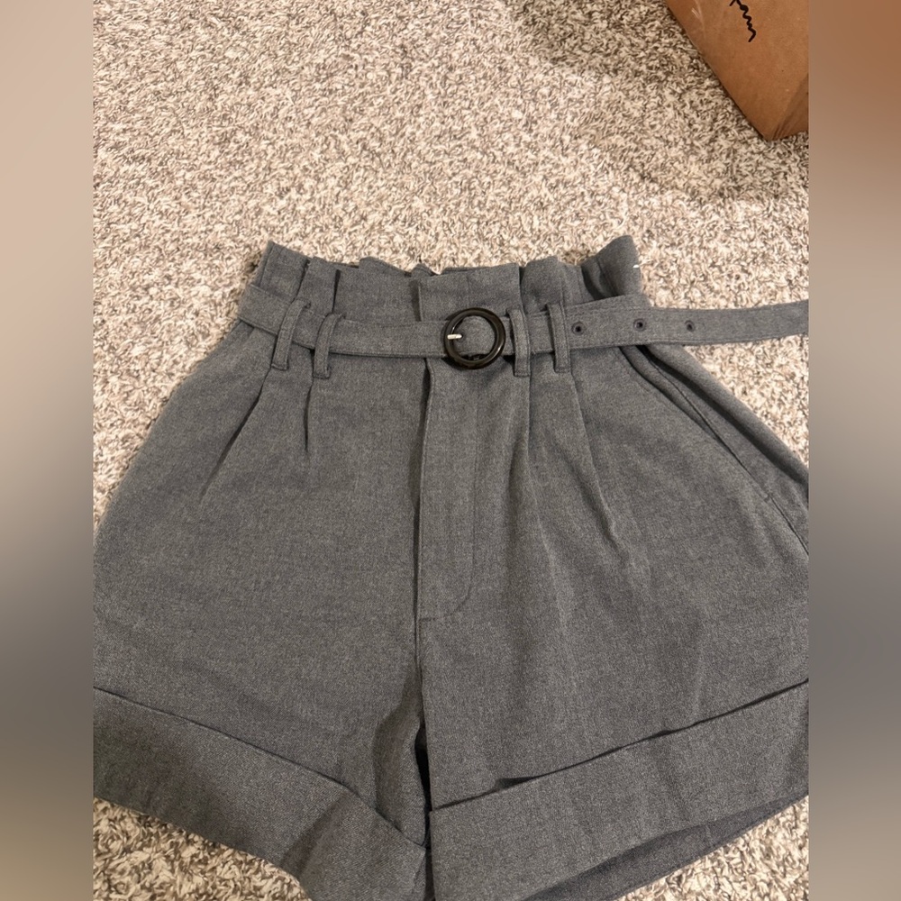 Abercrombie & Fitch Charcoal Pleated Shorts